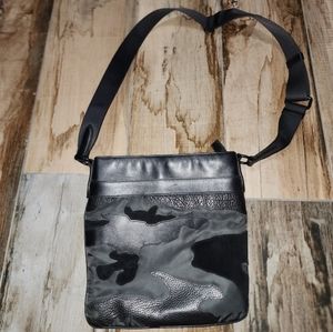Coach  Men's Leather Black Camo Satchel Crossbody